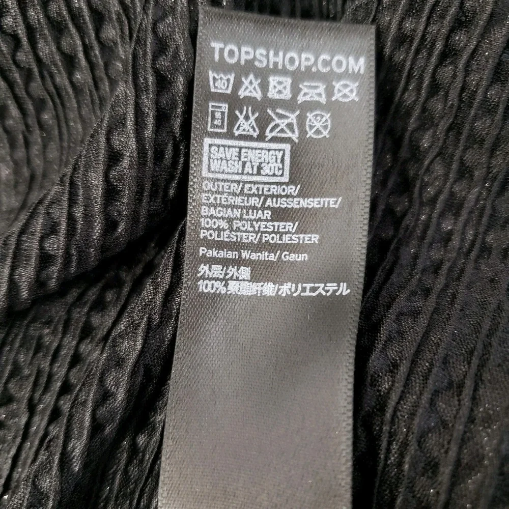 Topshop Silver Metallic Wrap Skater Dress Size US 8 EUR 40 UK 12 Long Sleeve